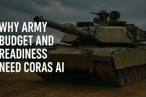 army tank and headline Army Budget and Readiness Decisions need CORAS AI